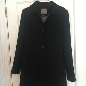 JCrew black Italian wool lady day coat